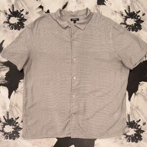 Men's Express Geometric Pattern Short Sleeve Casual Button Down XL